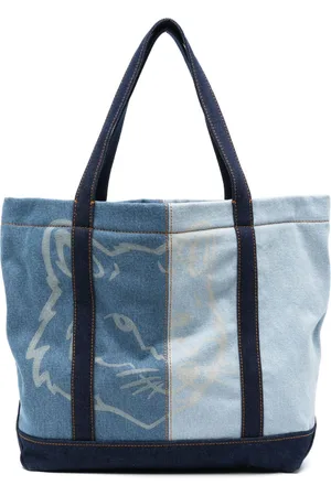 Maison Kitsuné Medium Fox Head denim tote bag