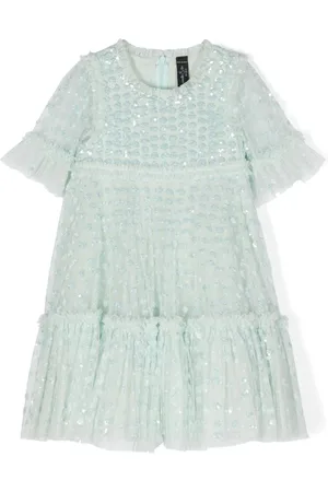 Needle & Thread Sequin-embellished ruffled party dress