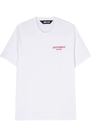 Roberto Cavalli Logo-flocked cotton T-shirt