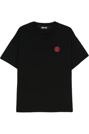 Roberto Cavalli Logo-patch cotton T-shirt