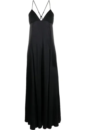 FORTE FORTE Lace-detailed silk maxi dress