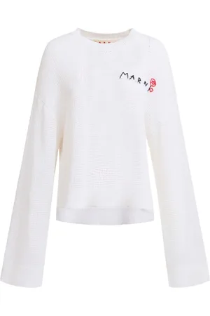 Marni Logo-embroidered open-knit jumper