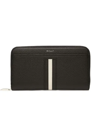 Bally Striped-edge leather cardholder