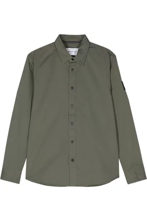 Calvin Klein Logo-patch cotton shirt