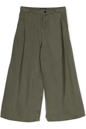 Emporio Armani Wide-leg linen-blend trousers
