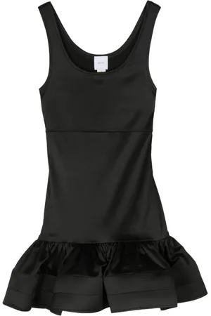 Patou Ruffled satin tank dress