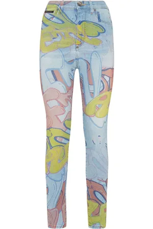 Philipp Plein Bombing graffiti-print skinny jeans