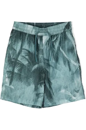 Emporio Armani Palm tree-print drawstring shorts