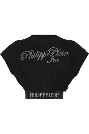 Philipp Plein Crystal-embellished cropped T-shirt