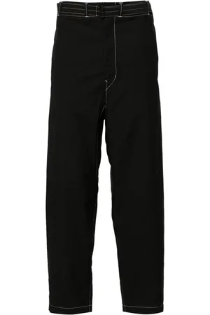 LEMAIRE Contrast-stitching belted trousers