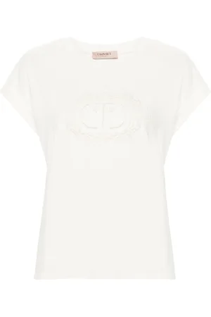 Twin-Set Logo-embroidered cotton T-shirt