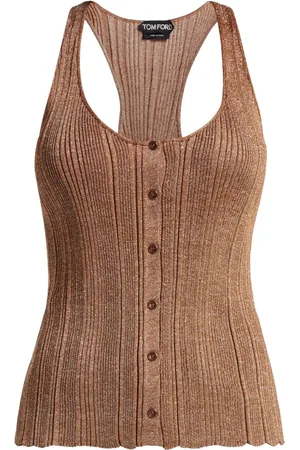 Tom Ford Lurex-detailing ribbed tank top
