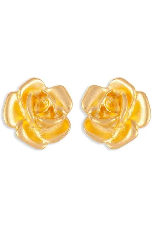 Susan Caplan 1990s floral -plated earrings