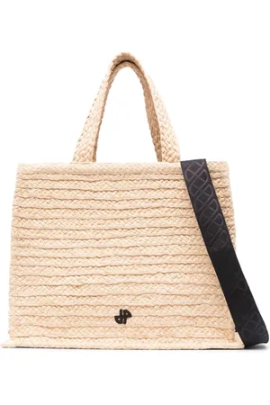 Patou Large JP raffia tote bag
