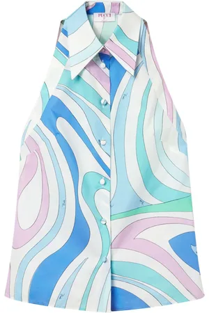 Puccini Marmo-print sleeveless shirt