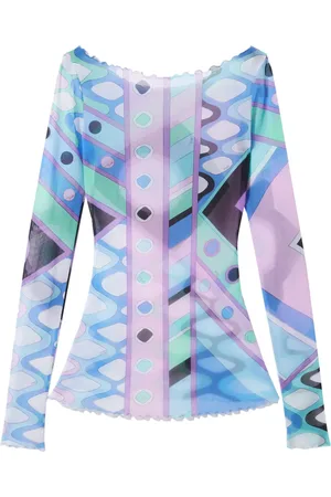 Puccini Vivara-print semi-sheer top