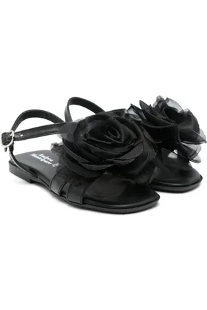 Andrea Montelpare floral-appliqué leather sandals - White