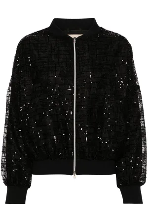 HERNO Sequin-embellished bomber jacket