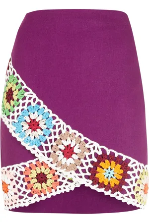 Olympiah Crochet wrap-front mini skirt
