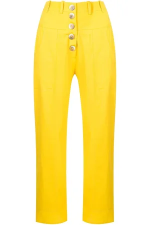 Olympiah Cropped button-front trousers