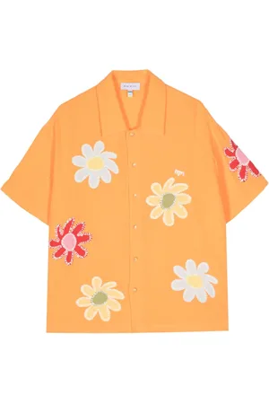 MIRA MIKATI Floral-embroidered cotton shirt