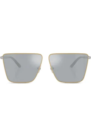 VERSACE Tubular Greca square-frame sunglasses