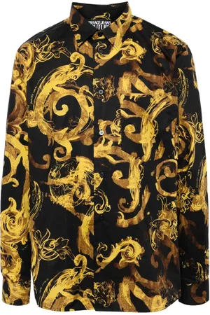 VERSACE Baroque-print cotton shirt