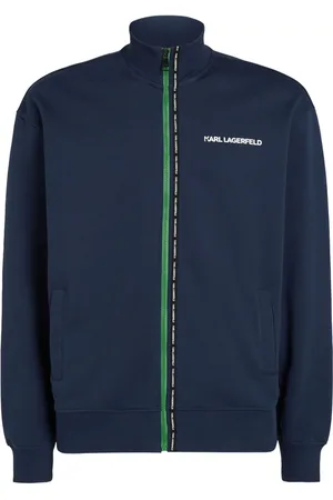 Karl Lagerfeld Logo-stripe zip-up sweatshirt