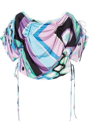 Puccini Vivara-print cropped blouse