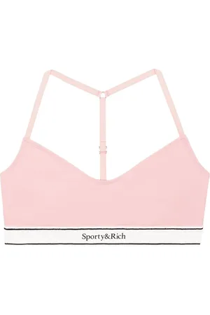 Sporty & Rich Serif Logo racerback sports bra