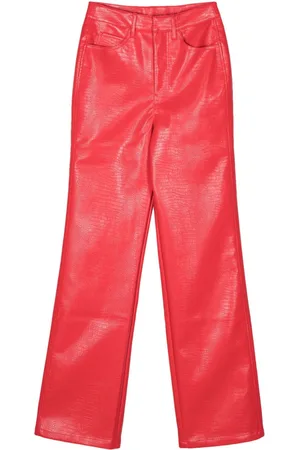 ROTATE Faux-leather straight-leg trousers