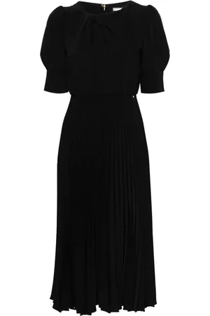 NISSA Pleated crepe midi dress