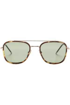 Thom Browne Tortoiseshell-detailed pilot-frame sunglasses