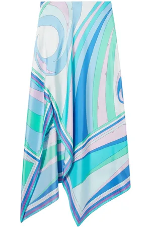 Puccini Cigni print silk handkerchief skirt