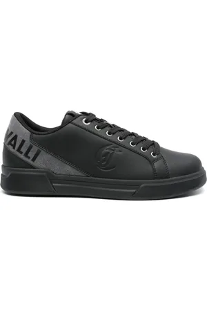 Roberto Cavalli Logo-embossed leather sneakers