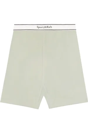 Sporty & Rich Serif logo-waistband shorts