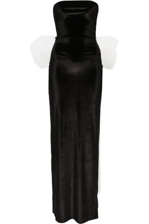 Atu Body Couture bow-detail velvet midi dress - Black