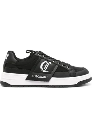 Roberto Cavalli Logo-print leather sneakers