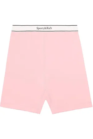 Sporty & Rich Serif logo-waistband shorts