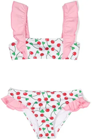 MC2 SAINT BARTH Ruffle-detail cherry-print bikini
