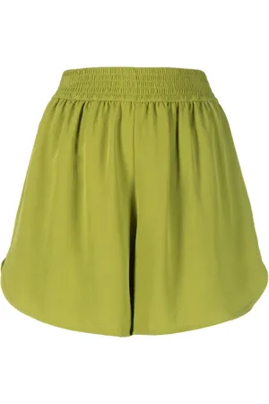 Paula Elasticated-waist silk short shorts