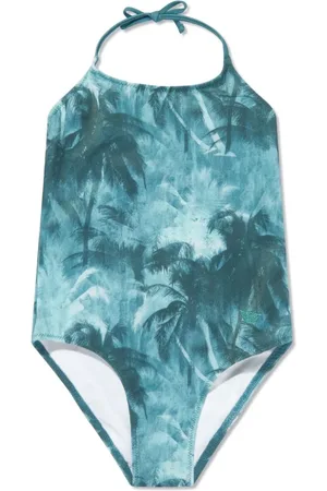 Emporio Armani Tropical-print tie fastening swimsuit