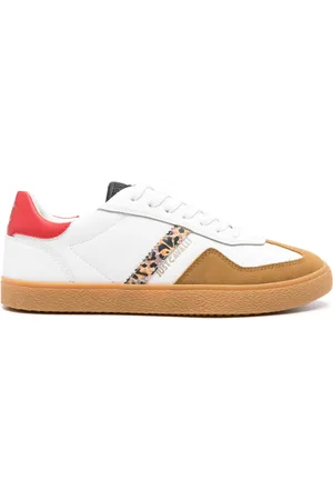 Roberto Cavalli Leather contrasting-panels sneakers