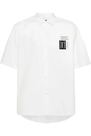 UNDERCOVER Logo-patch cotton shirt
