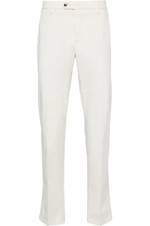 LARDINI Mid-rise cotton blend chinos