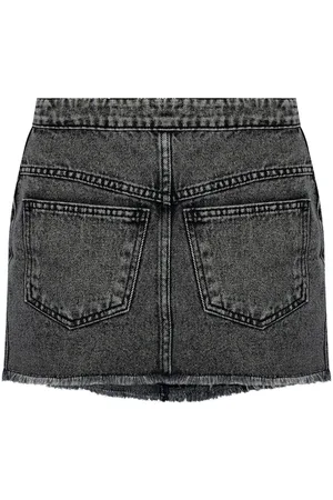 The Mannei Logo-patch denim skirt