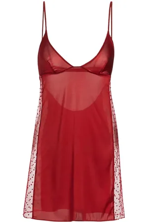 Kiki de Montparnasse Merci sheer-panel silk slip dress