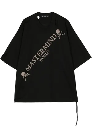 MASTERMIND Distressed-effect cotton T-shirt