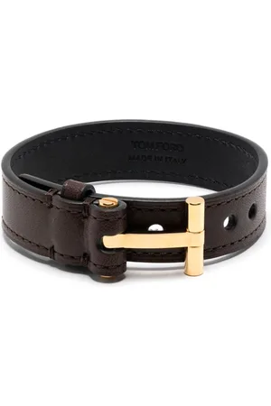 Tom Ford T-fastening leather bracelet