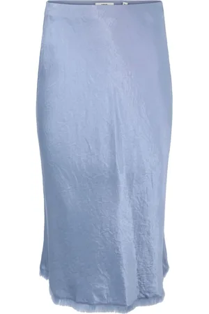Vince Satin-finish midi skirt